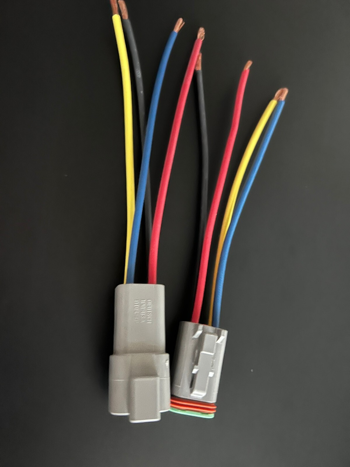 14 AWG Assembled Deutsch 4 Pin waterproof connector 6″ wire