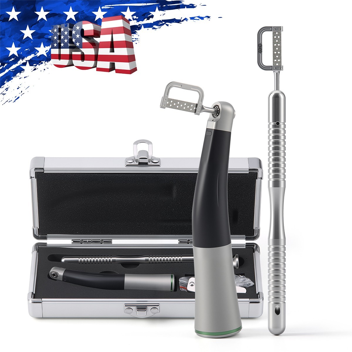 Dental 4:1 Reduction Interproximal Stripping Handpiece IPR With Fiber Optic Sets