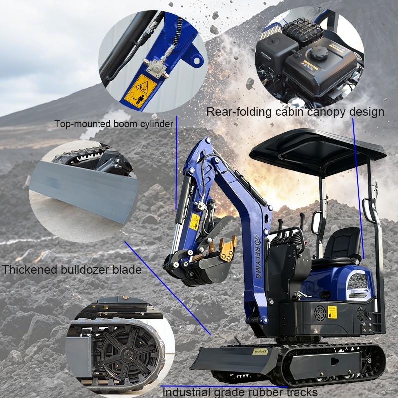 Free delivery unloading. 1-ton mini excavator, 13.5hp EPA engine, 3 accessories