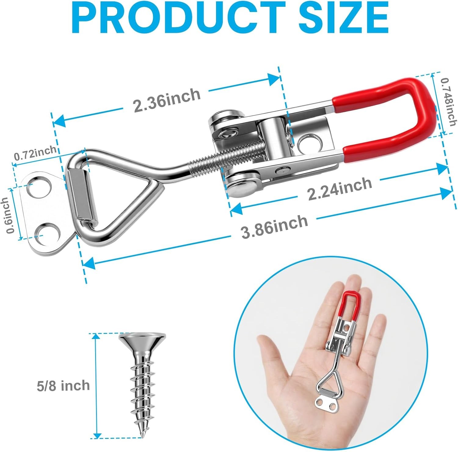 6 Pack Toggle Latch Clamp 4001, Adjustable Quick Release Pull Latches, toggle