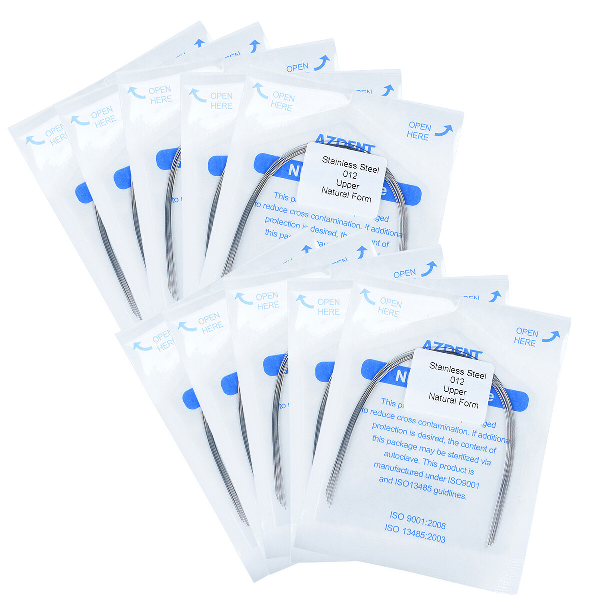 Dental Ortho Stainless Steel Round Arch Wire Natural 12/14/16/18/20 Upper/Lower