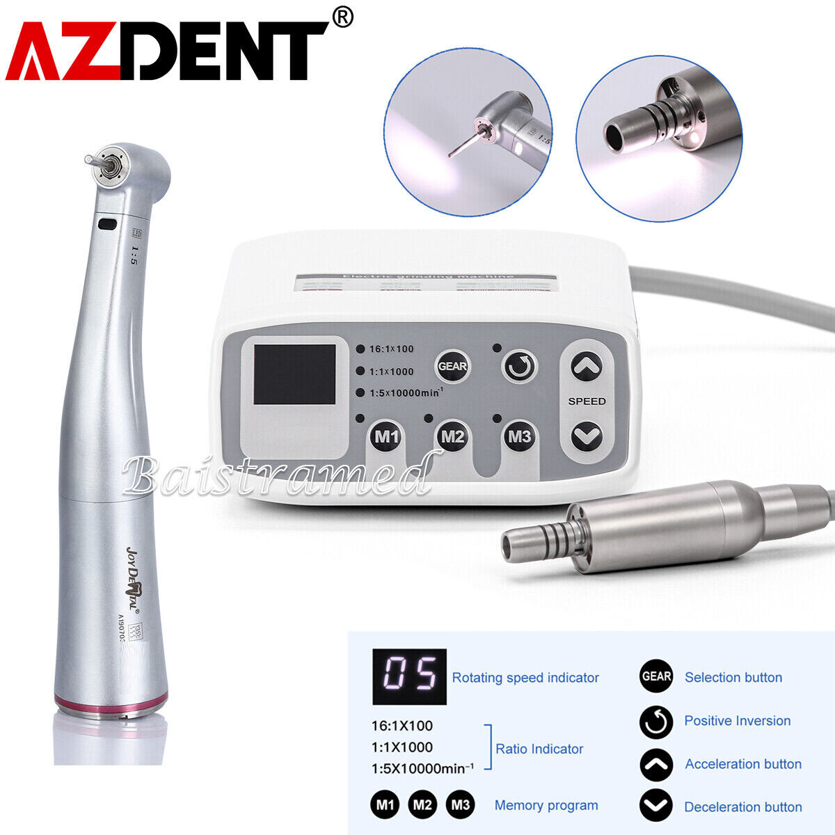 Dental LED Brushless Electric Micro Motor /1:5 Increasing Handpiece