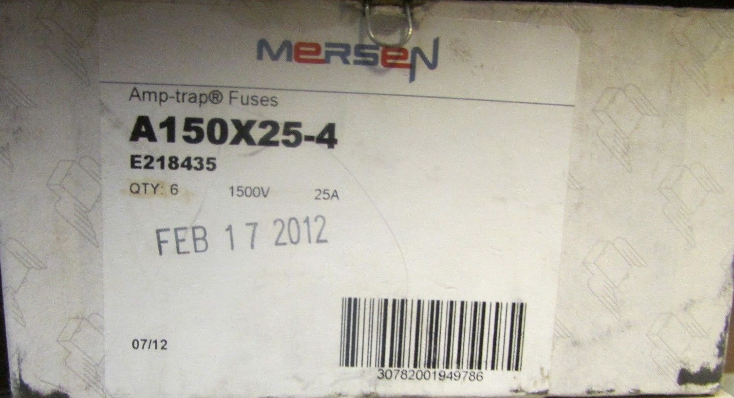 FERRAZ SHAWMUT MERSEN A150X25 4 1500V Form 101 25 AMP Trap E218435 *PER FUSE*
