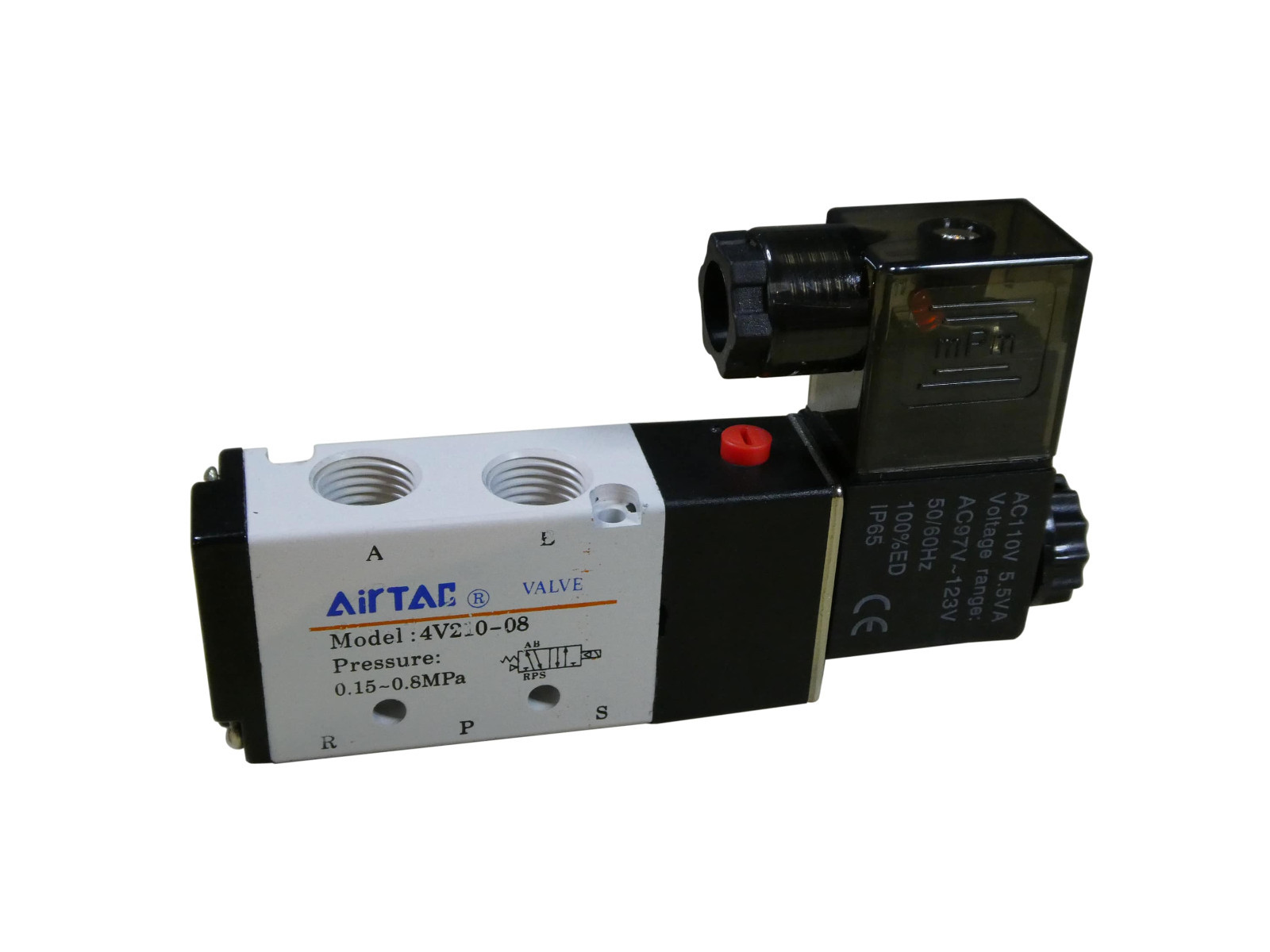 4V210-08 5 Way 2 Position Solenoid Pneumatic Air Valve 1/4″ BSPT 110V Double 120