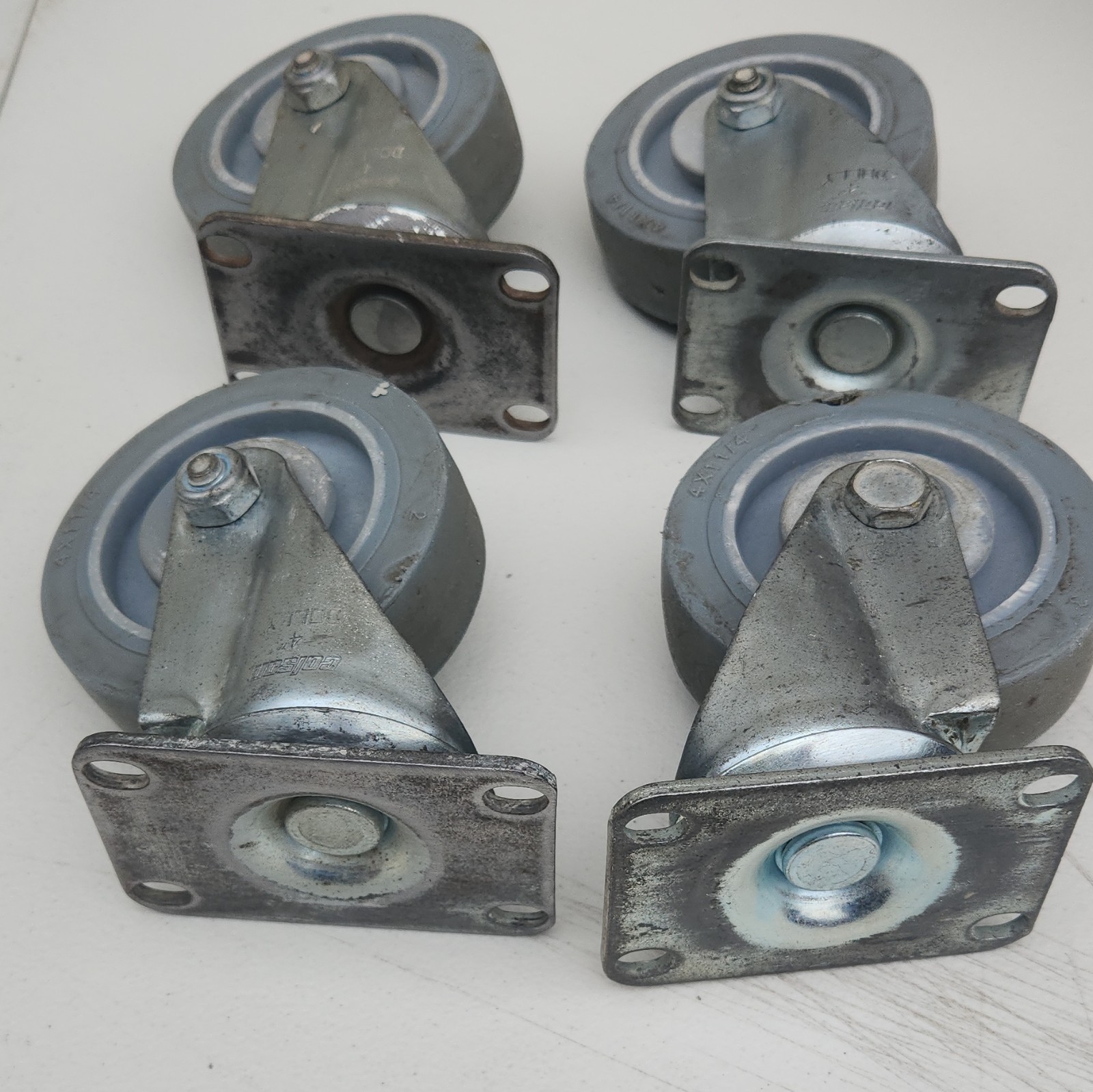 Lot of 4 Colson Dolly 4″ Wheel Swivels Caster grey