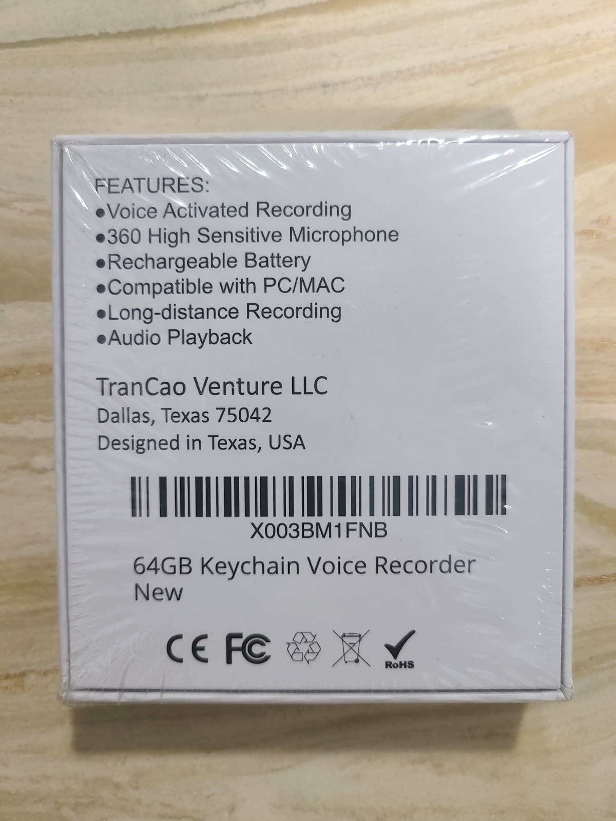 TCTEC 64 GB KEYCHAIN VOICE RECORDER WITH 750 RECORDING HRS