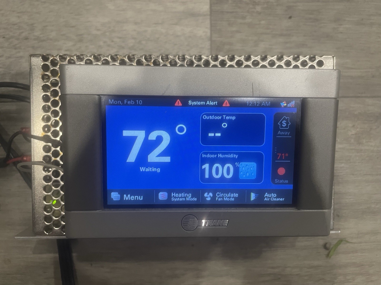 Trane ComfortLink XL850 TCONT850AC52UAA MISSING BACK PLATE