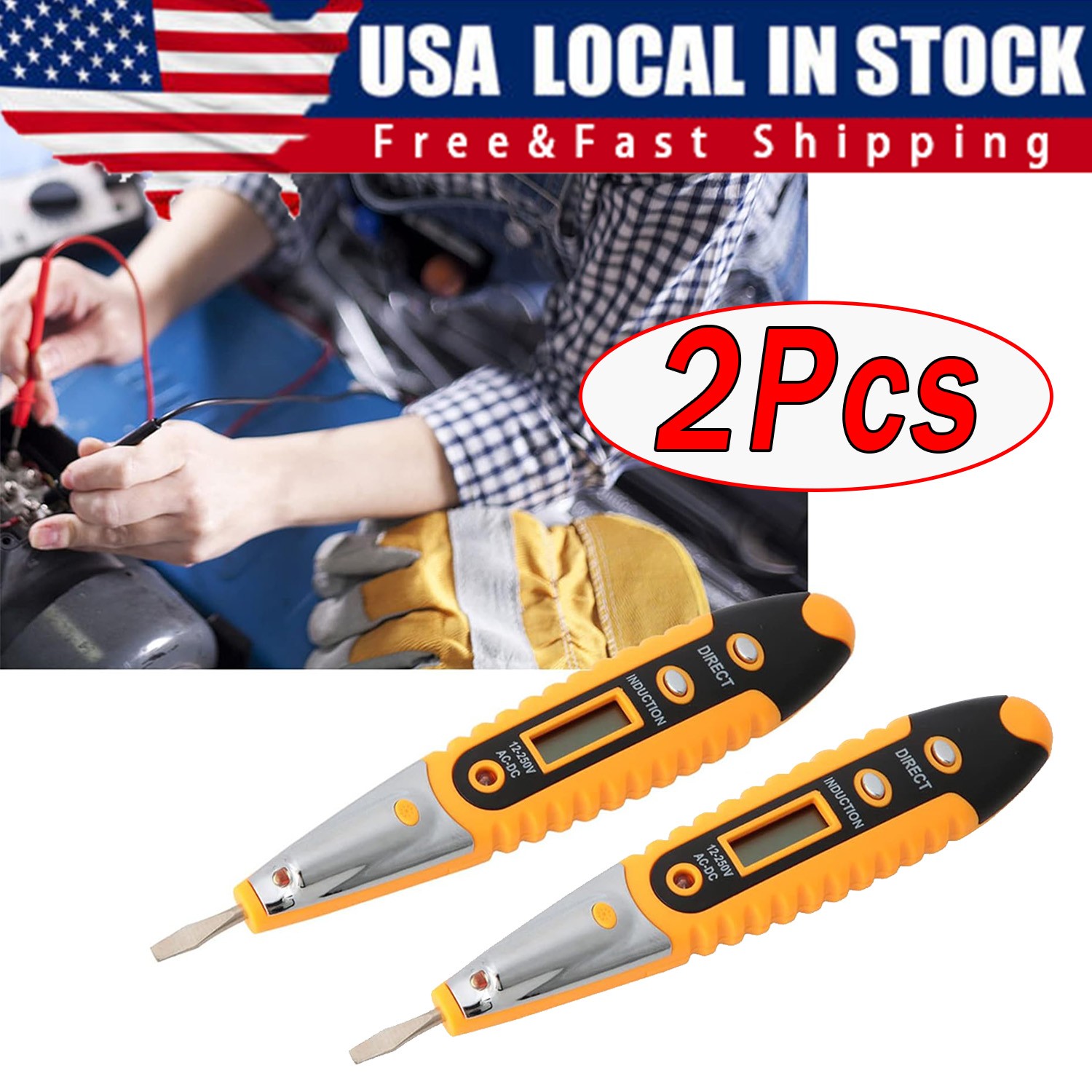 Voltage Electric Tester Volt Detector Test Pen AC DC Non-Contact Sensor 12-1000V