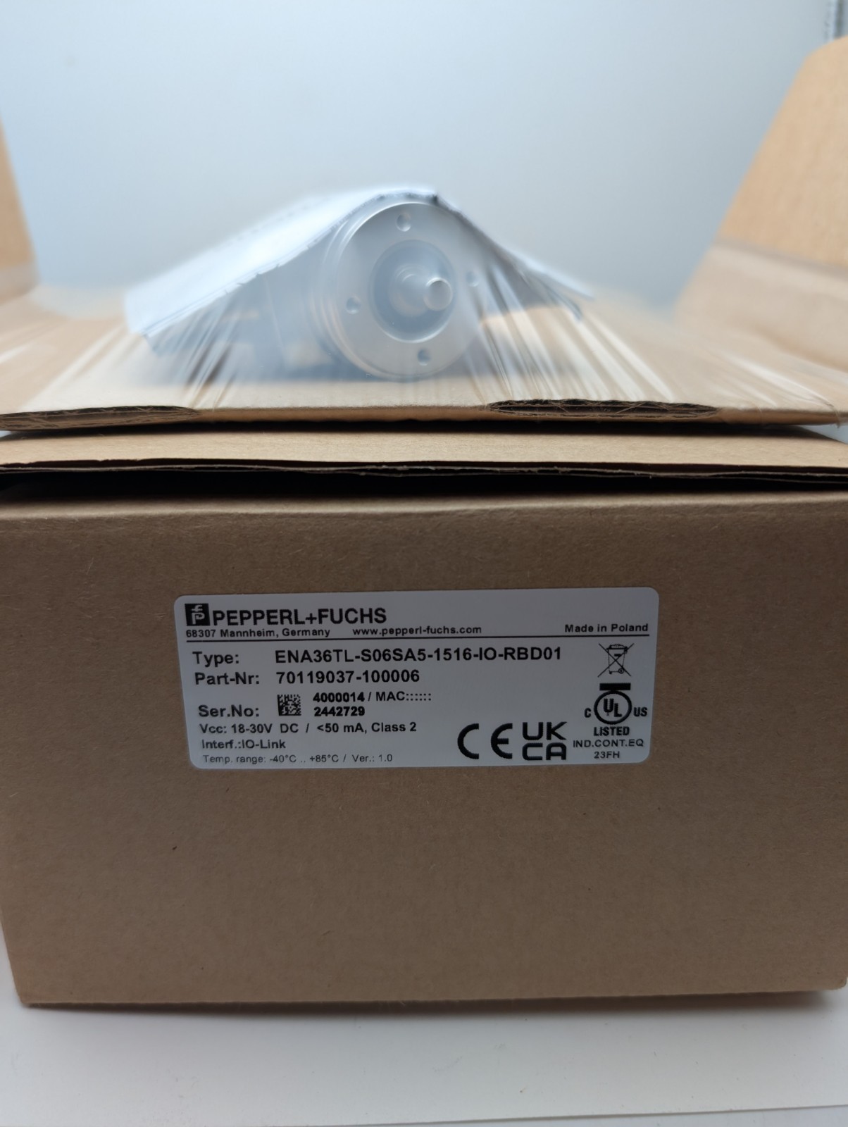 Pepperl+Fuchs ENA36TL-S06SA5-1516-IO-RBD01 IO-Link Absolute encoder W/ IO Link