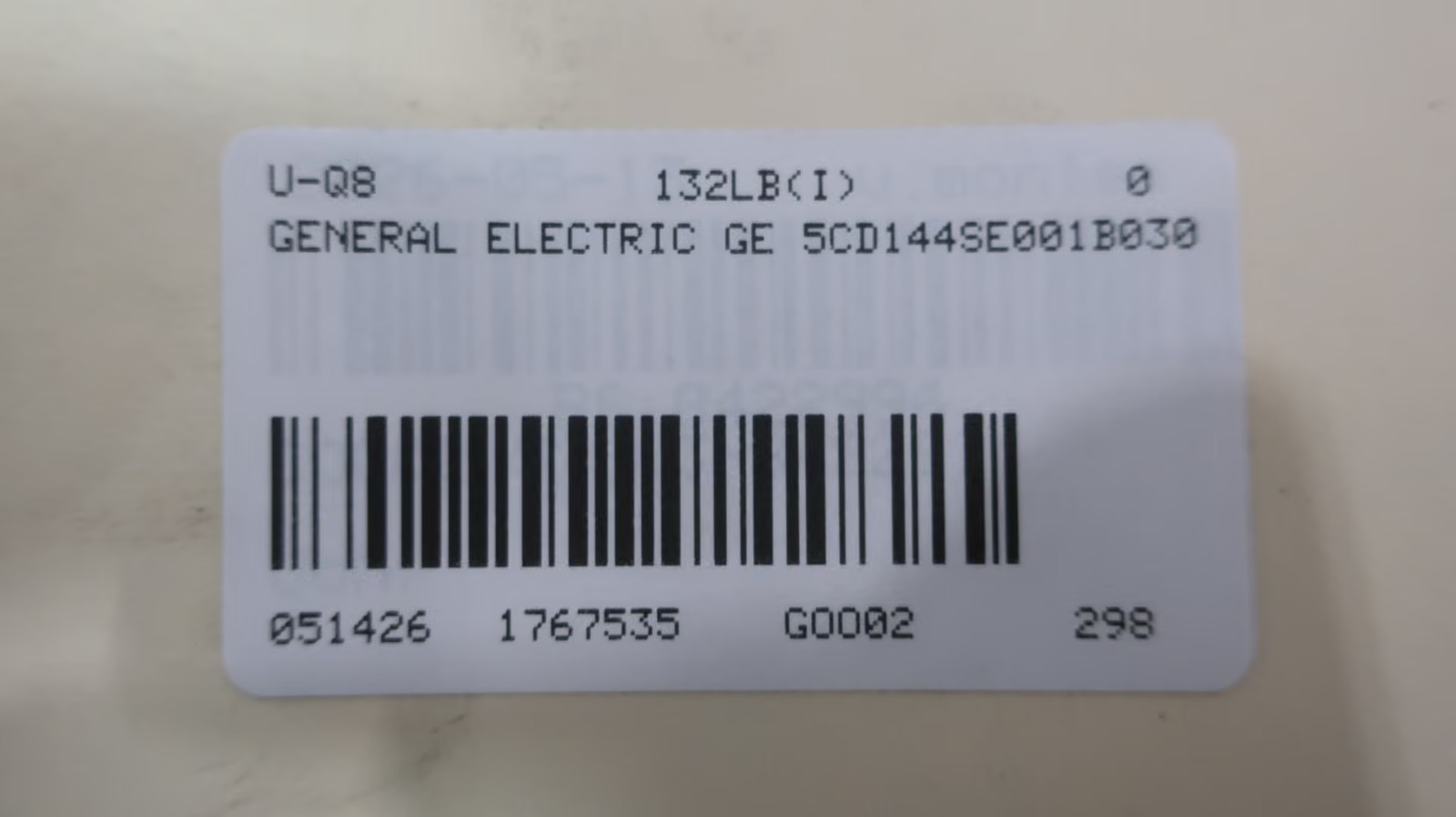 Ge 5CD144SE001B030 Kinamatic Dc Motor Cdl186acy 2hp 1750rpm 180v-dc