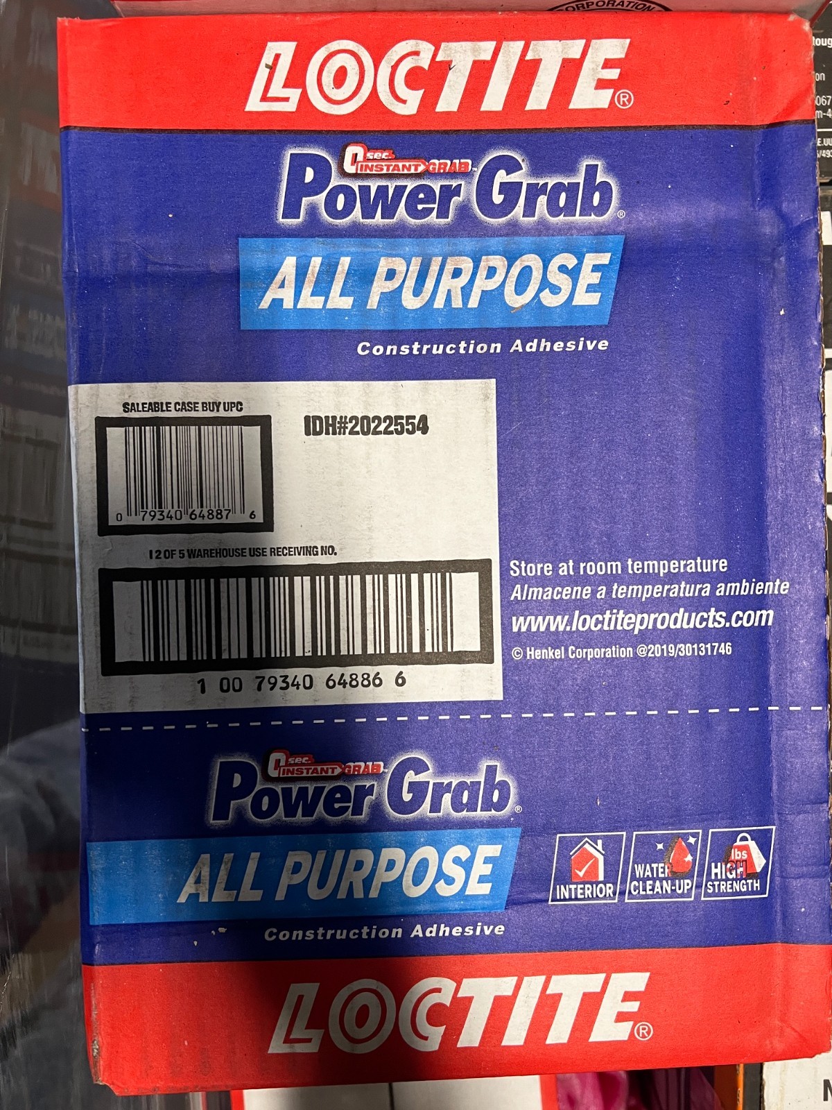 12 Pack Loctite Power Grab All Purpose Construction Adhesive 9oz White 2022554