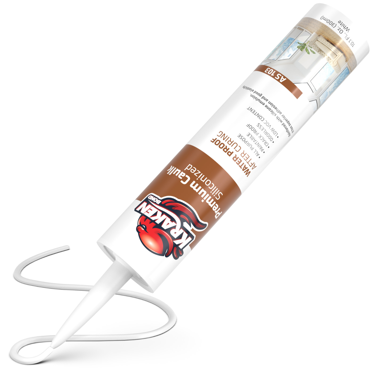 Kraken Bond Paintable Caulk White ( 24×10.1 fl. oz.) 24 Pack