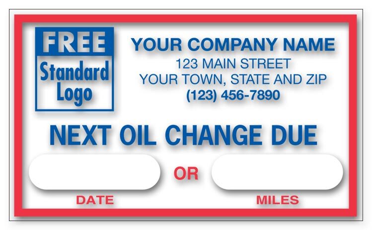 1690C Static Cling Windshield Labels Next Oil Change Due 2 1/2×1 1/2″ QTY 250