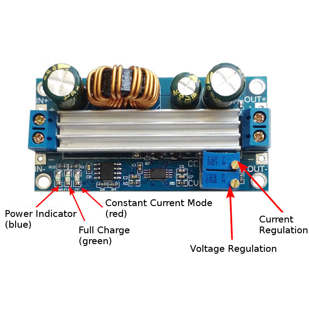 60W DC Buck Boost Voltage Converter Constant Current Module Step Power Up / Down
