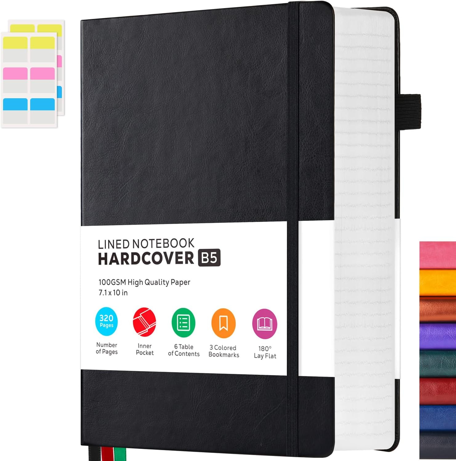 Hardcover Lined Notebook Journal for Writing, 320 Pages Leather Thick College Ru