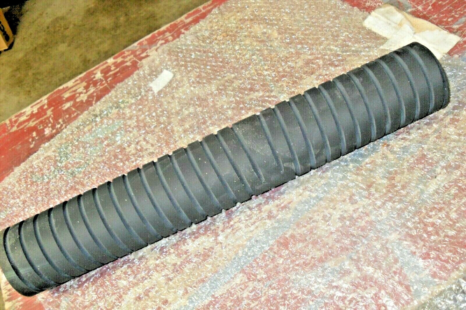 Industrial Rubber Spiral Groove Rollers SS frame 2.50 x 3.500 x 21.75