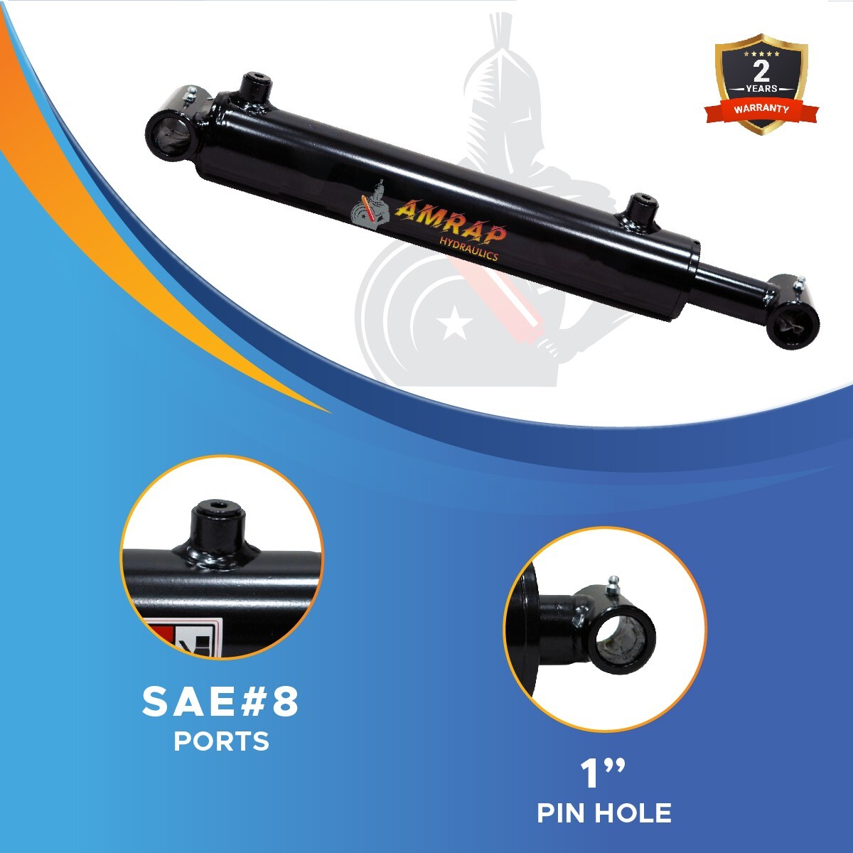 2.5×20 Hydraulic Cylinder-2.5″ Bore, 20″ Stroke -Welded Cross Tube Cylinder(new)