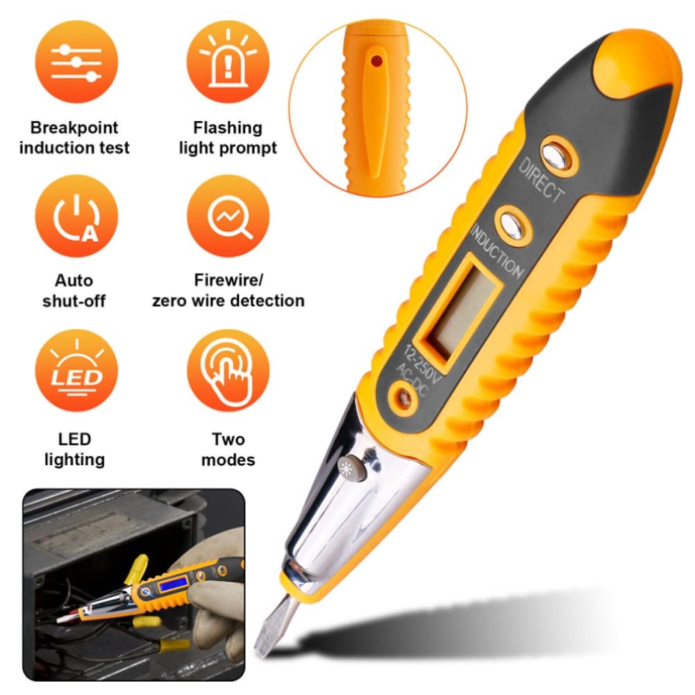 Voltage Electric Tester Volt Detector Test Pen AC DC Non-Contact Sensor 12-1000V