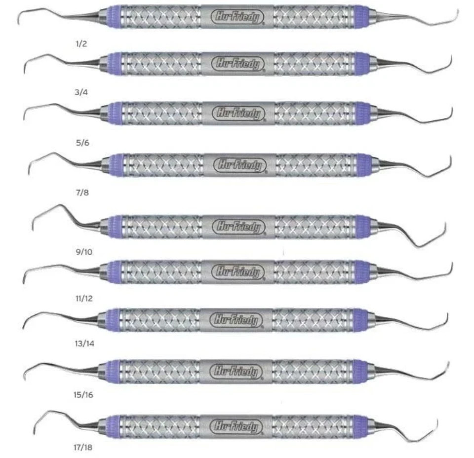 Hu-Friedy Dental Gracey Curette Set of 9 Rigid EverEdge 2.0 #9 Handle Instrument