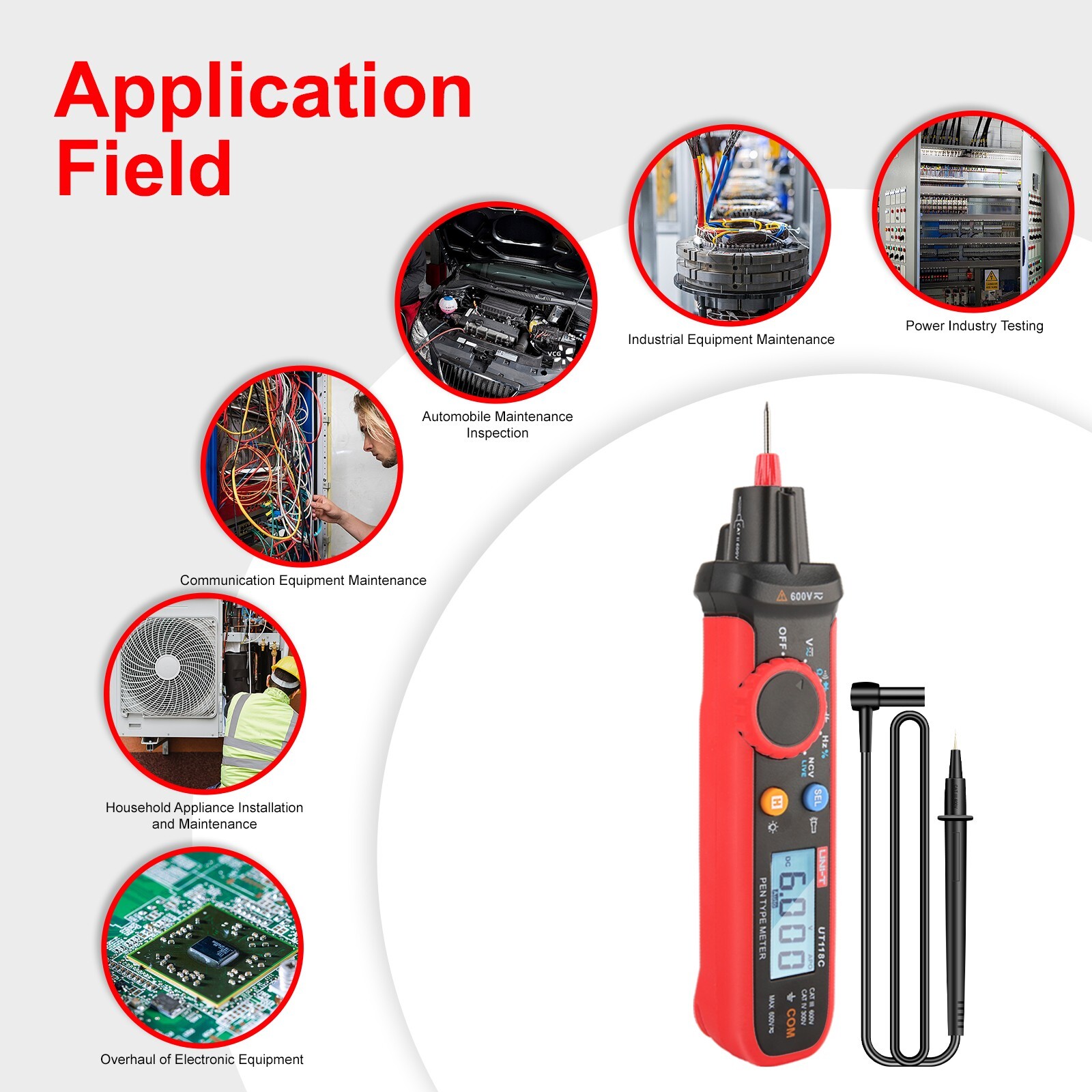 UNI-T UT118C Pen Type Digital Multimeter Volt Tester 6000Bits TRMS NCV/Live Test