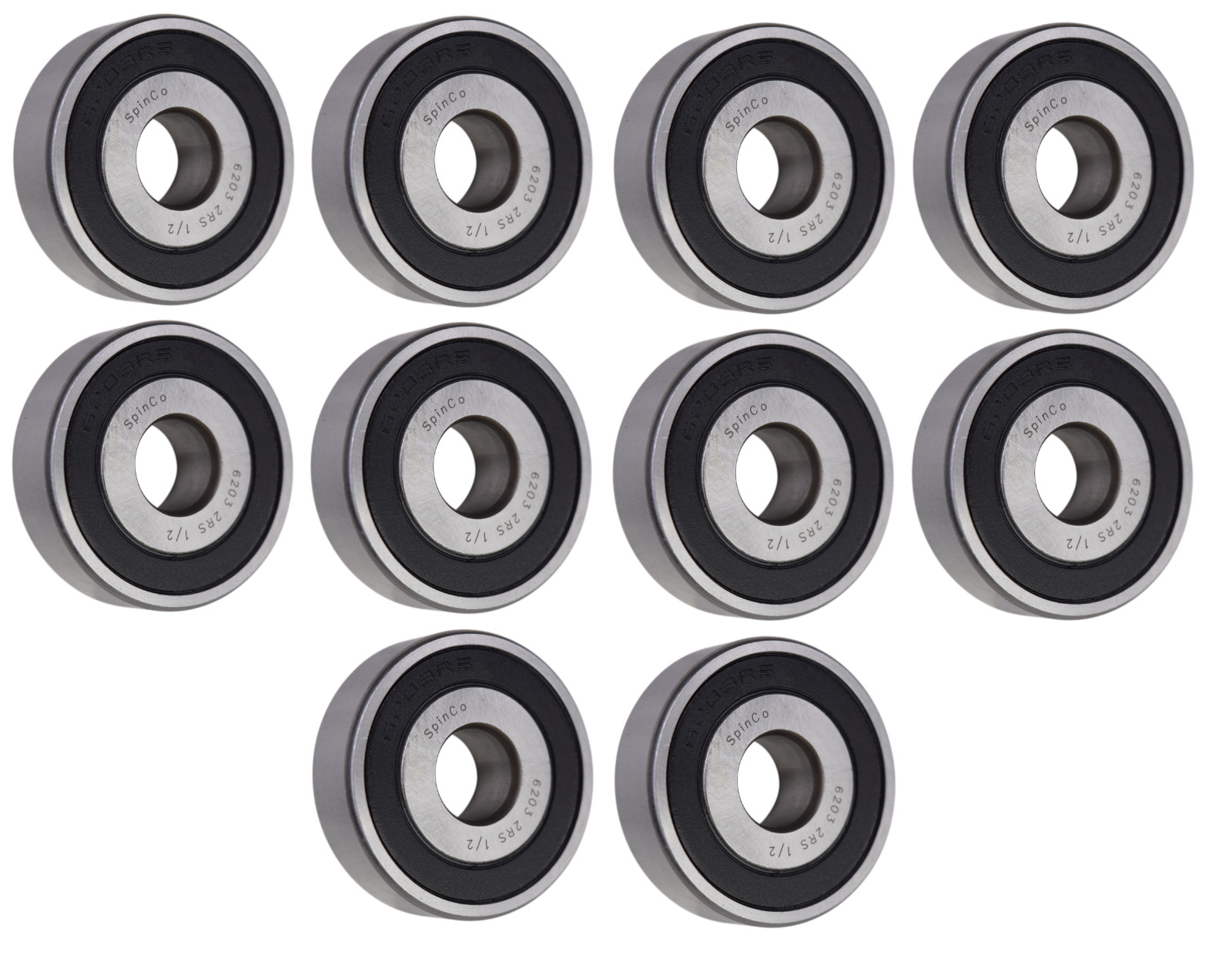 (10 Each) 6203-2RS-1/2, 6203LLU8, 203PP8 Sealed Radial Ball Bearing 0.5″X40X12