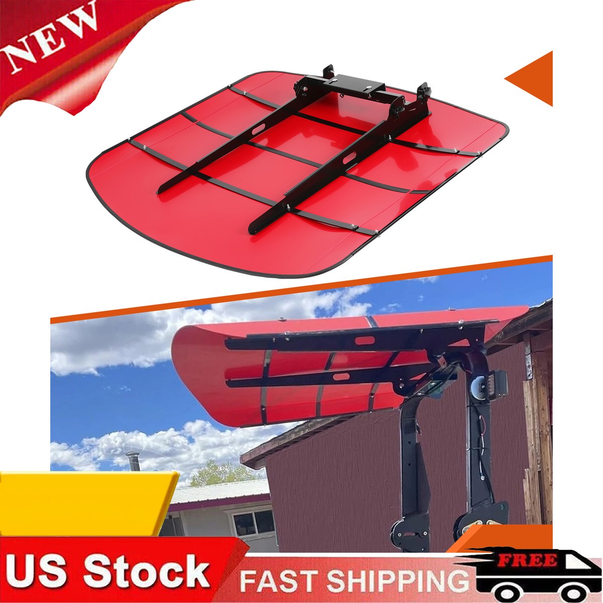 Top Tractor Canopy Sun Shield Tuff Top 48″x52″ Red For 2″x2″ or 2″x3″ ROPS