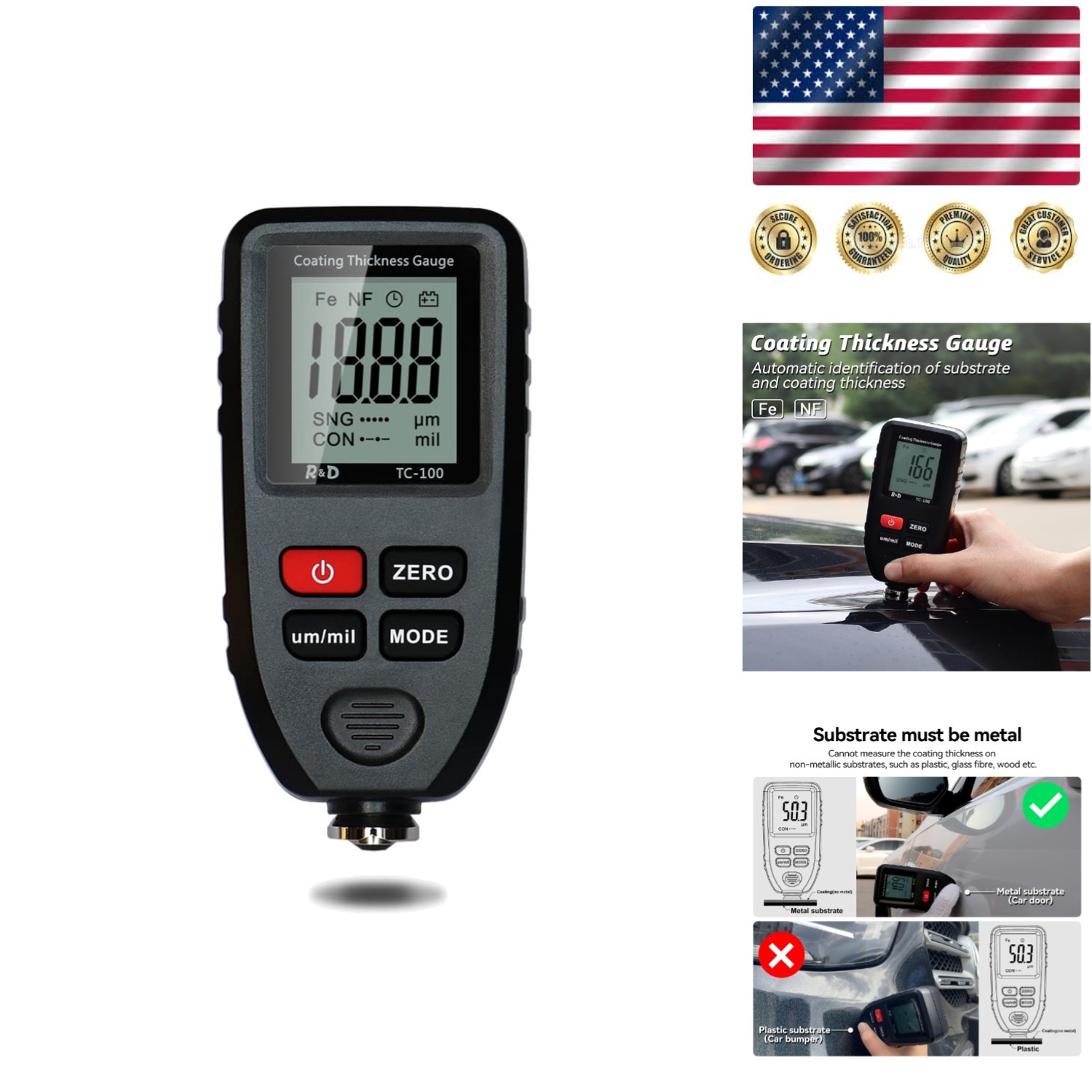 Compact Car Coating Thickness Gauge | Essential Tool for Used Car Buyers 180g