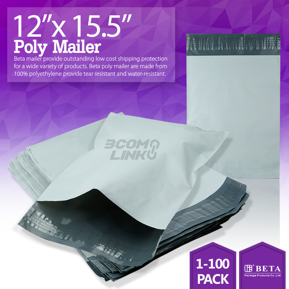 12″x15.5″ Poly Mailer Shipping Mailing Packaging Envelope Self Sealing Bag Light