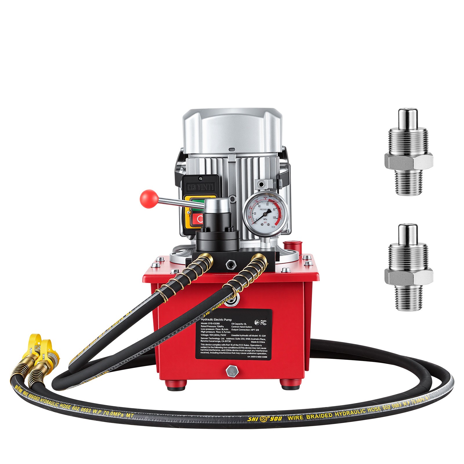 Uimoso Electric Hydraulic Pump 750W 10000 PSI Dual-Action Hydraulic Power Unit