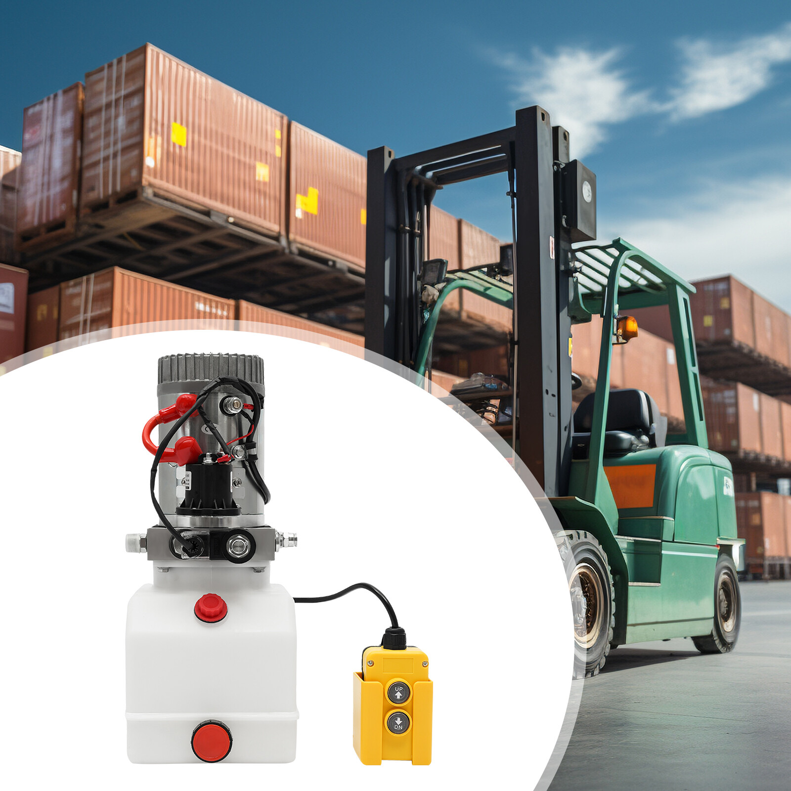 Electric Hydraulic Pump, Hydraulic Power Unit 12V, Single Acting Oil Pump 4/L