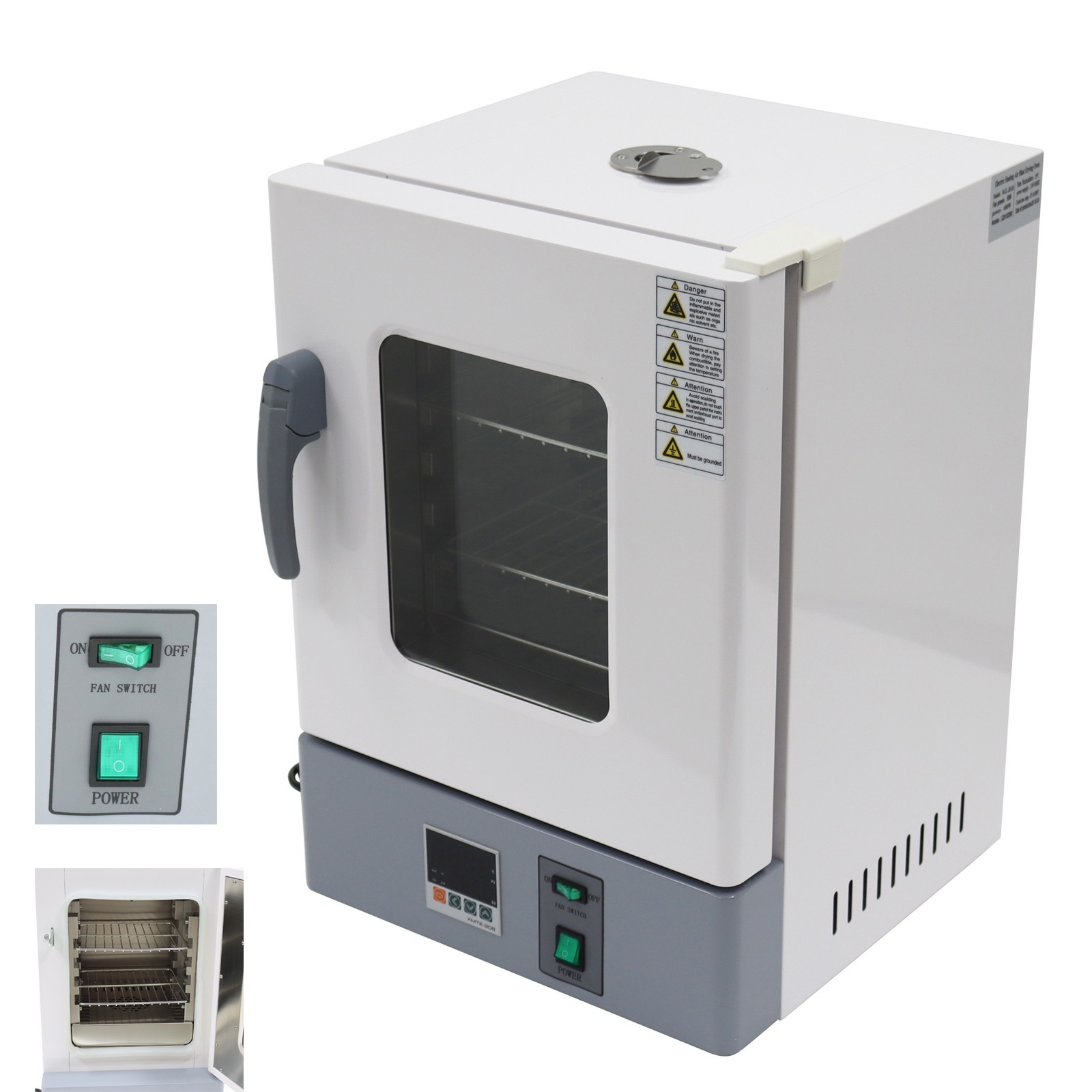 110V 600W Lab Digital Forced Air Convection Drying Heating Oven Adjustable Fan