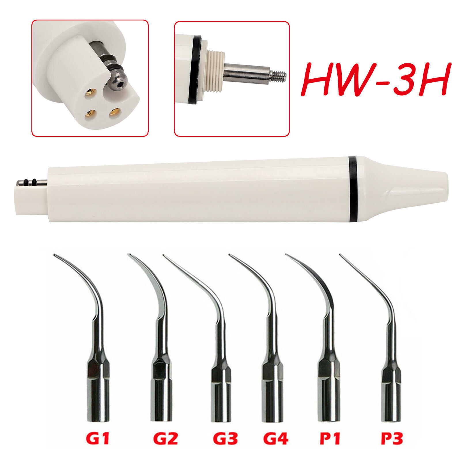 Dental HW-3H Ultrasonic Perio Scaler/G P Piezo Tips for Woodpecker EMS Handpiece