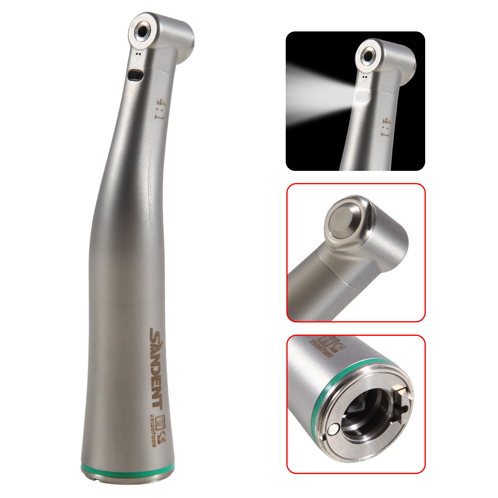 1-10pcs NSK Style Dental 4:1 Reduction Contra Angle Fiber Optic Handpiece DL