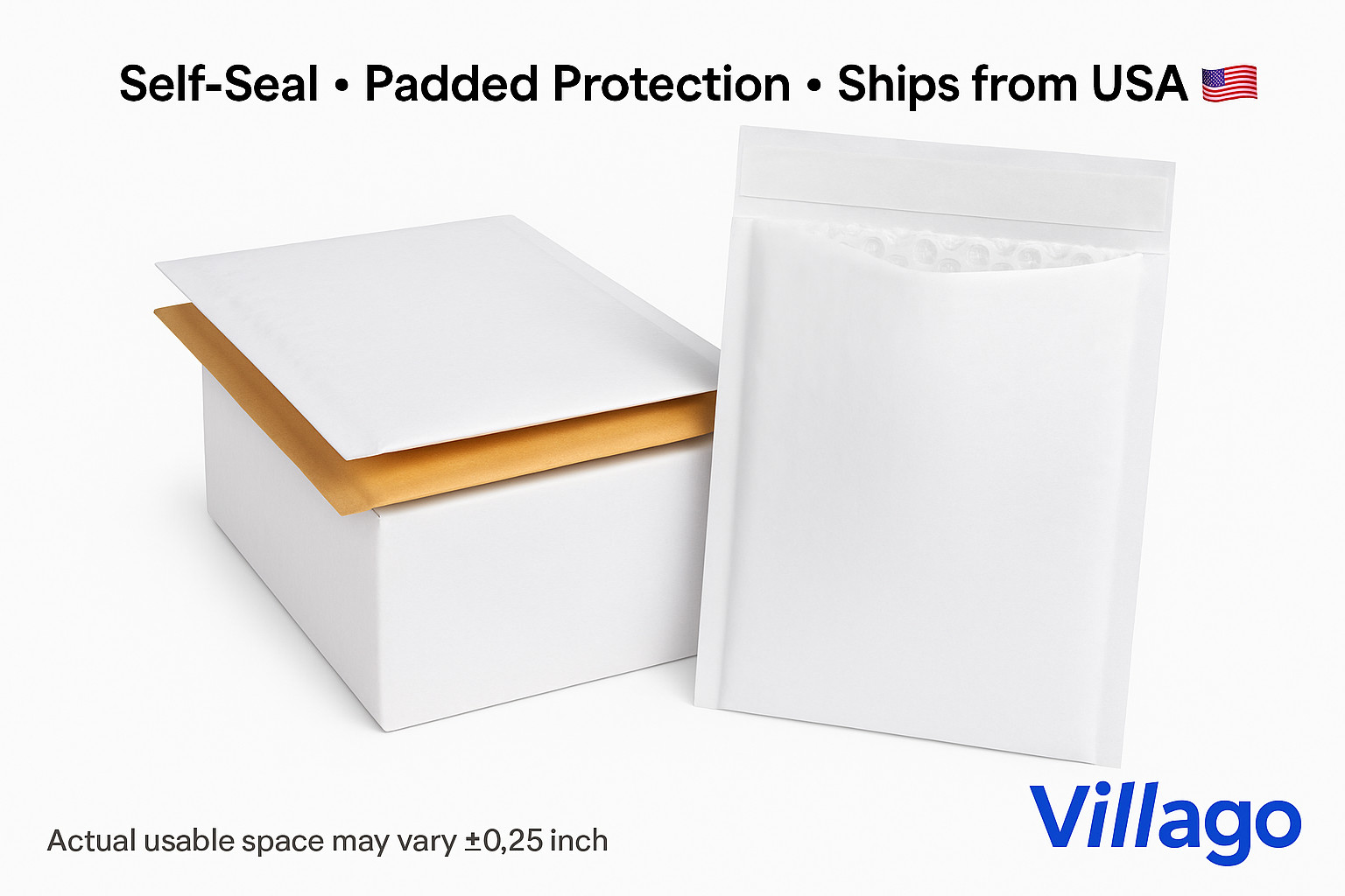 Any Size Bubble Mailers – Kraft/White Self-Seal Padded Envelopes #000–#7 Bulk