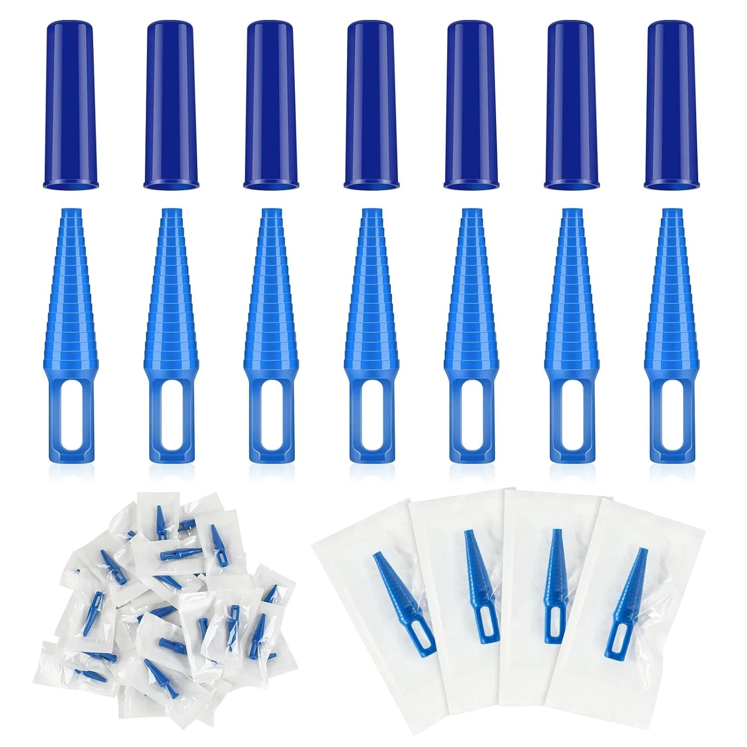 30 Sets Blue Catheter Plug Tube Tip Protectors Individually Packaged