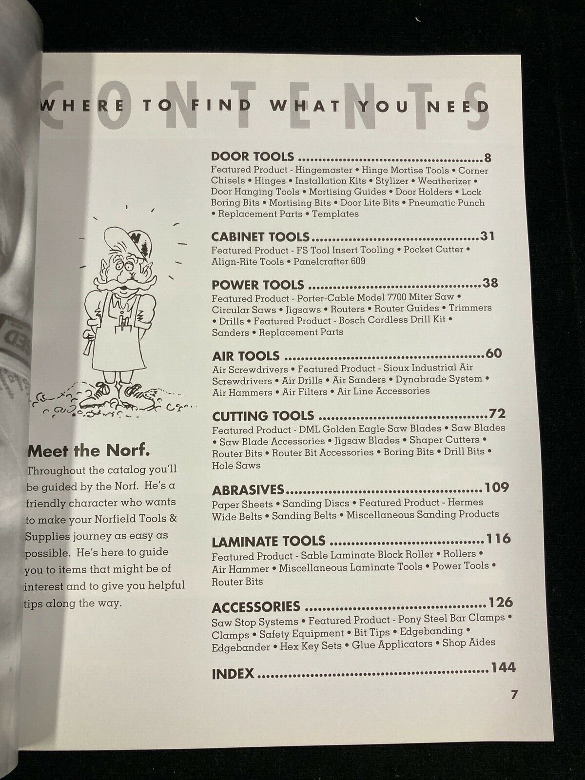 NORFIELD INDUSTRIAL WOODWORKING TOOLS & SUPPLIES BUYER’S GUIDE CATALOG, 1991