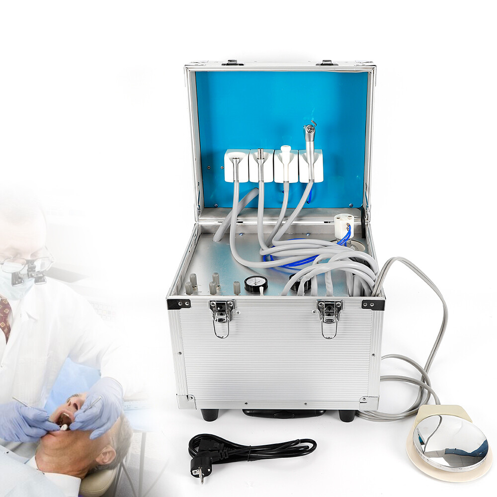 Portable Dental Delivery Unit: Rolling Box with 4 Holes Air Compressor Suction