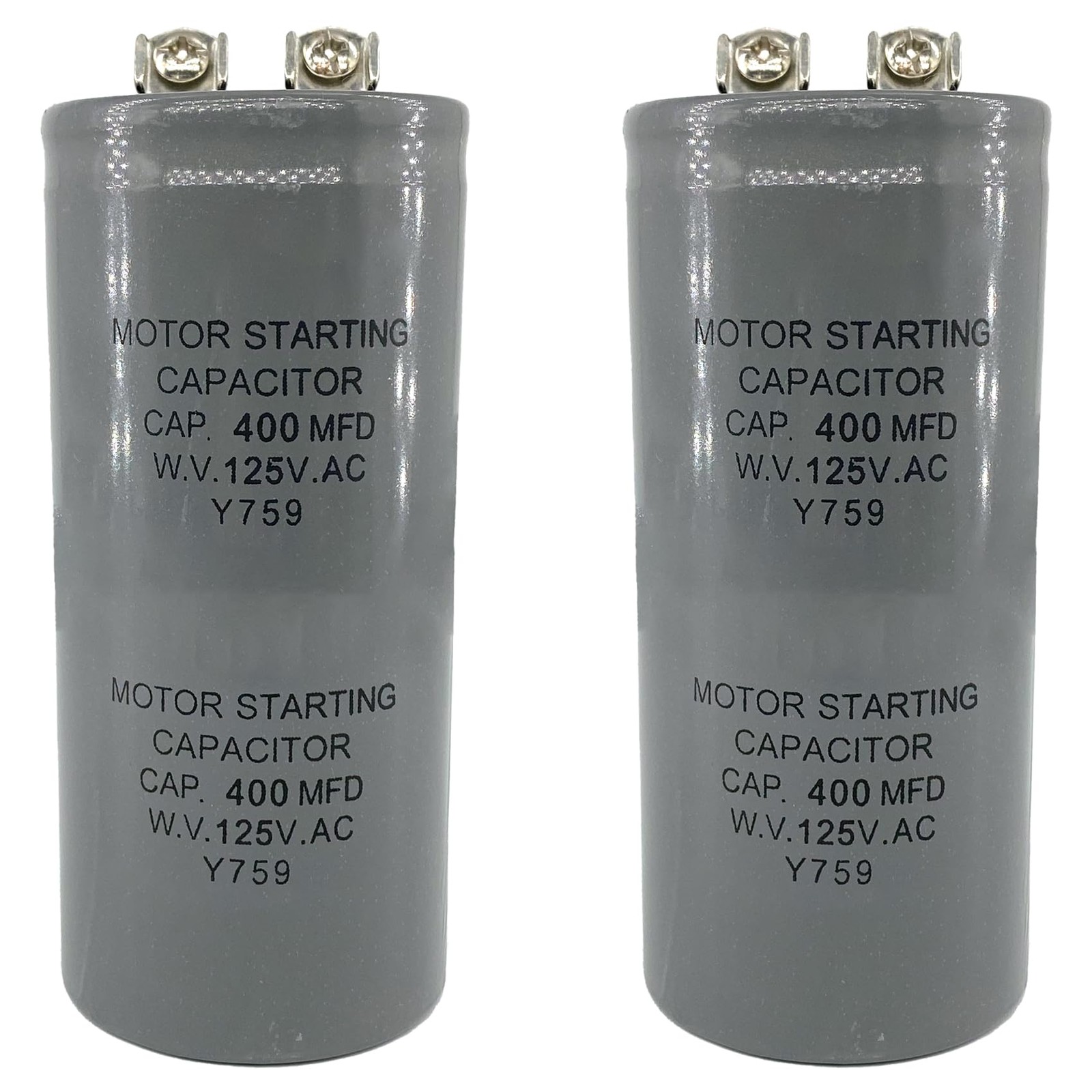 CD60 Motor Start Capacitor 400uF 400MFD 125VAC 2 Pack HVAC Motor