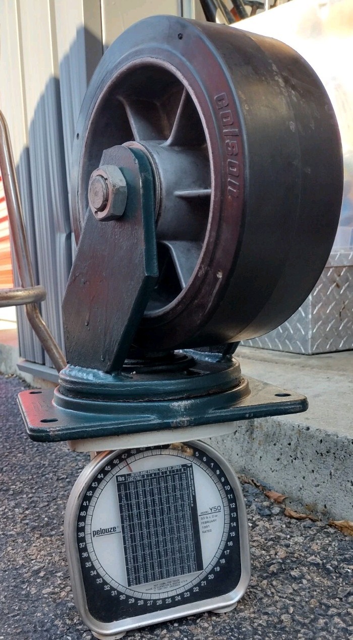 [2] COLSON CASTORS 4″x10″Wheels 12-1/2″ Height 47 lbs each NOS See pics details.