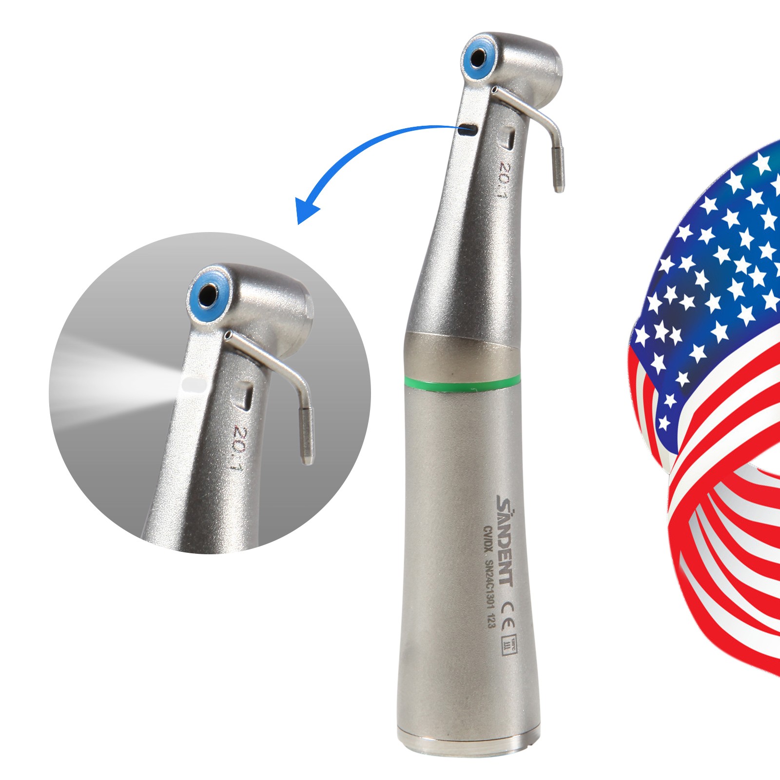 Dental Implant System LED Brushless Motor +20:1 Fiber Handpiece 5.0-60N.cm