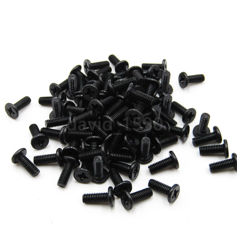 M1.4 M2 M2.5 M3 Black Phillips Flat Thin Head Screws Laptop Notebook Bolts
