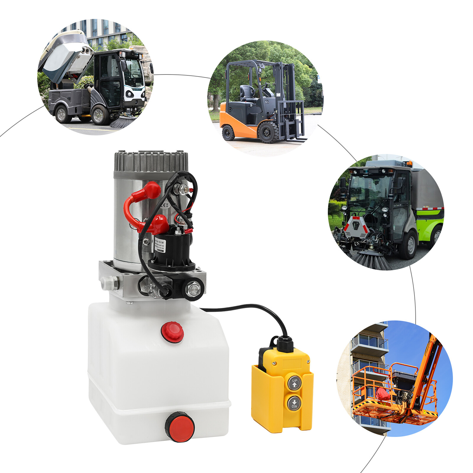 Electric Hydraulic Pump, Hydraulic Power Unit 12V, Single Acting Oil Pump 4/L