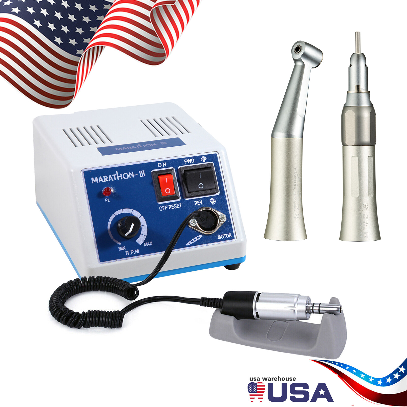 Dental Lab Electric Marathon Micromotor Polisher/Contra Angle/Straight Handpiece