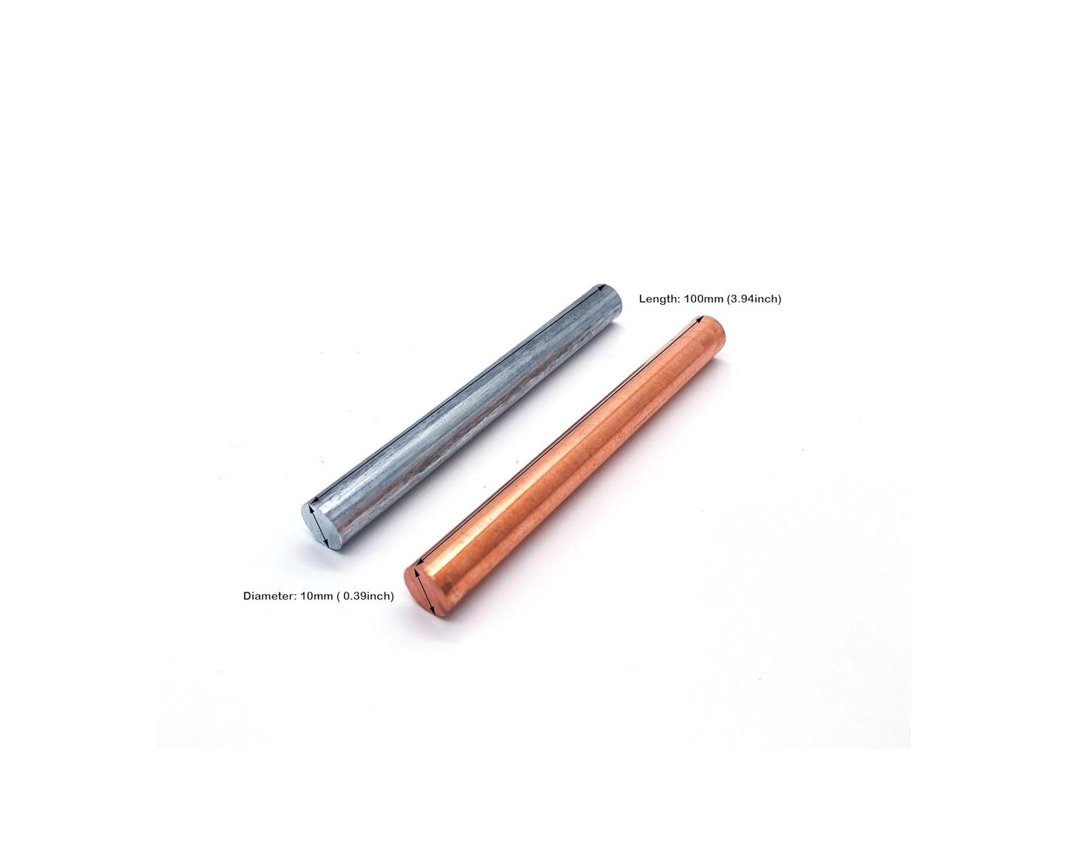 10mm x 100mm Solid Copper Zinc Alloy Metal Rods Bare Copper Zinc Bar Stock
