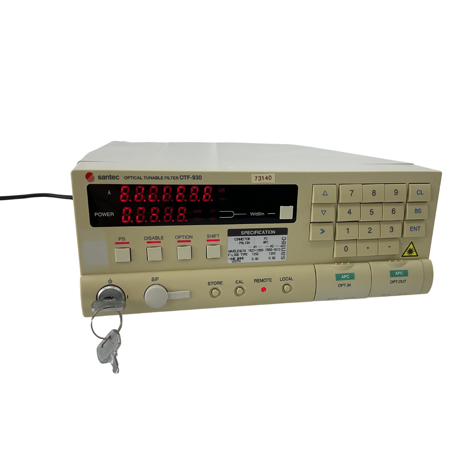 Santec OTF-930 Tunable Optical Bandpass Filter 1527-1610nm C+L Band DWDM GPIB