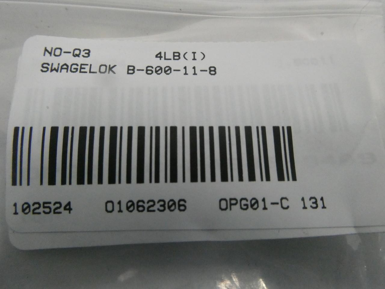 Box Of 20 Swagelok B-600-11-8 Stainless Straight Adapter 3/8in Tube 1/2in Npt