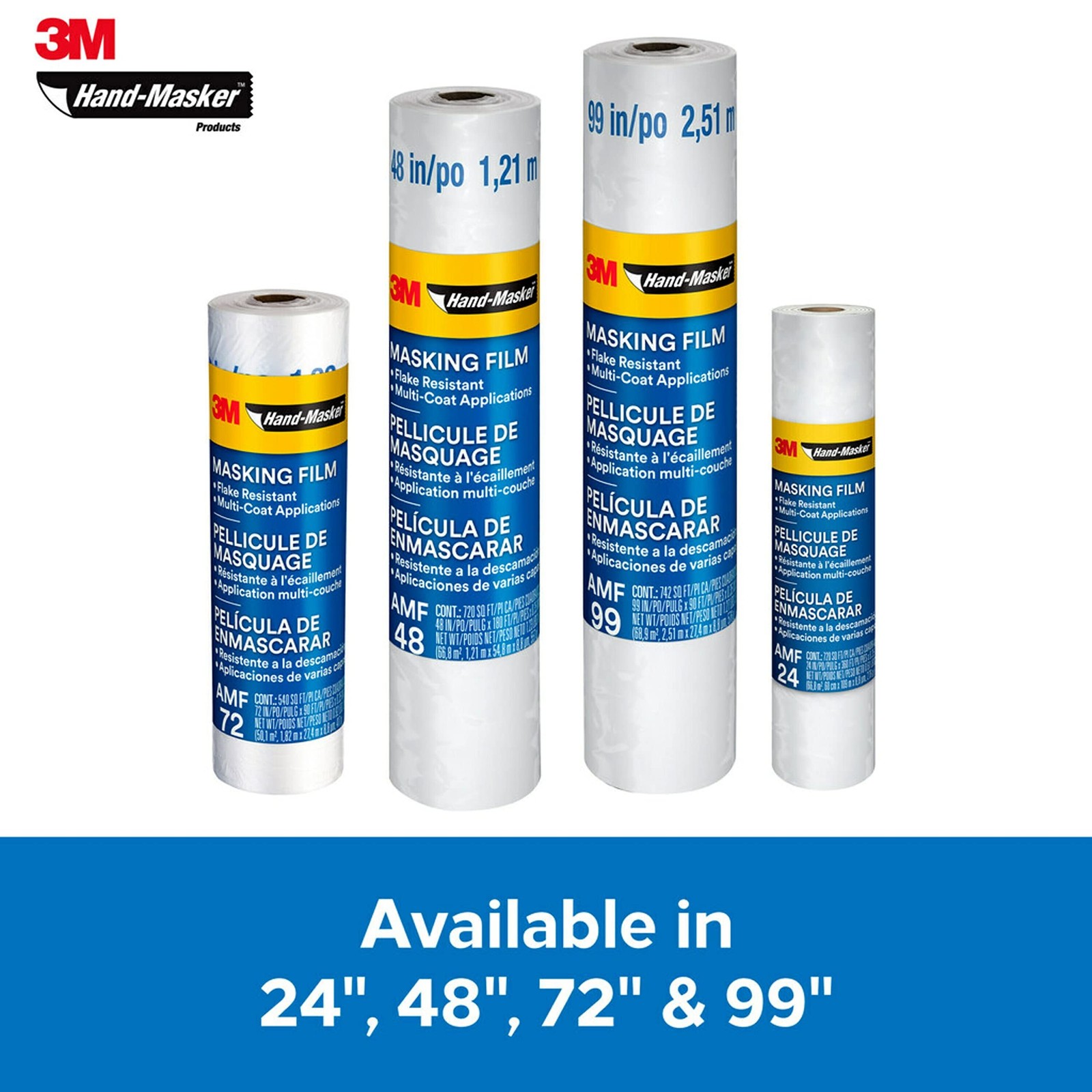 3M Hand Masker Advanced Masking Film, 72 in x 90 ft, Static Cling Keeps Film …