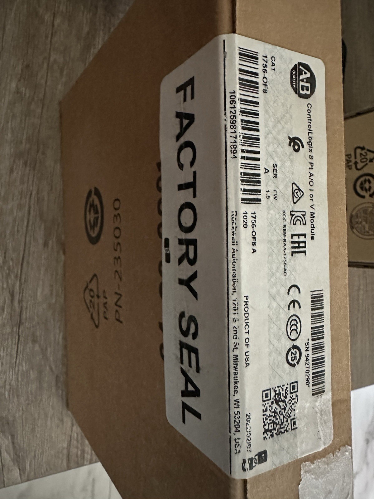 Allen-Bradley 1756-of8/A ControlLogix 8 Point A/O I Or V Module Factory Seal