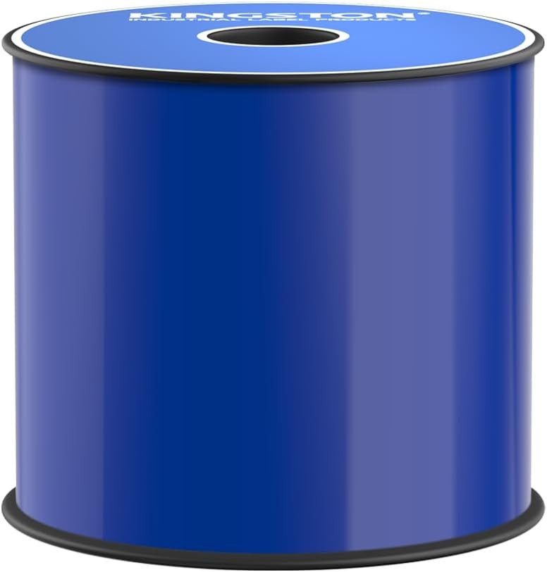 Kingston Industrial Vinyl Label Tape BLUE (4-In x 150-Ft) for Duralabel, etc..