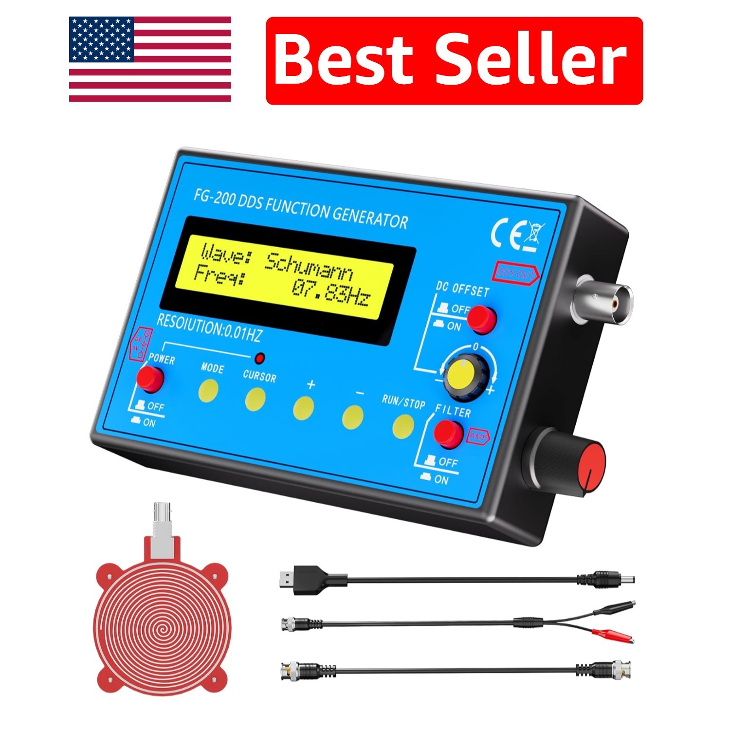 Precision 1Hz-500kHz Waveform Generator for Audio Testing – Portable & Reliable